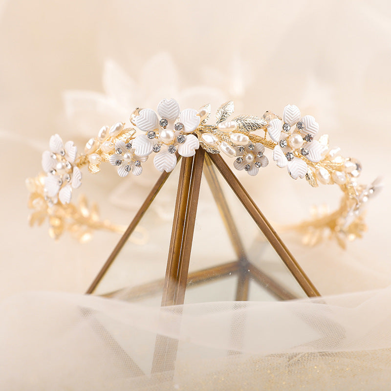 Wedding Tiara Crown Alloy with Pearls and Rhinestone