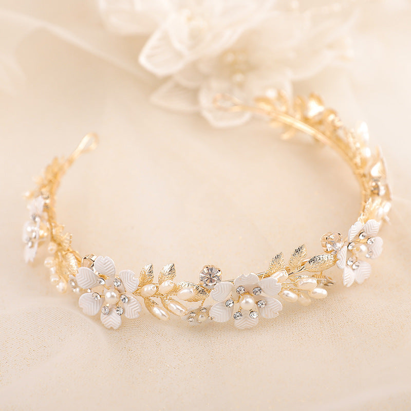 Wedding Tiara Crown Alloy with Pearls and Rhinestone